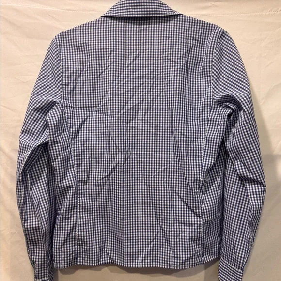Vintage Pendleton Women's Blue and White Gingham Blouse - Picture 4 of 5